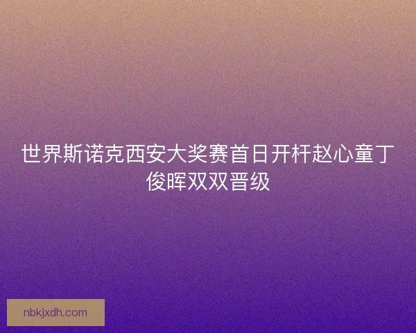 世界斯诺克西安大奖赛首日开杆赵心童丁俊晖双双晋级